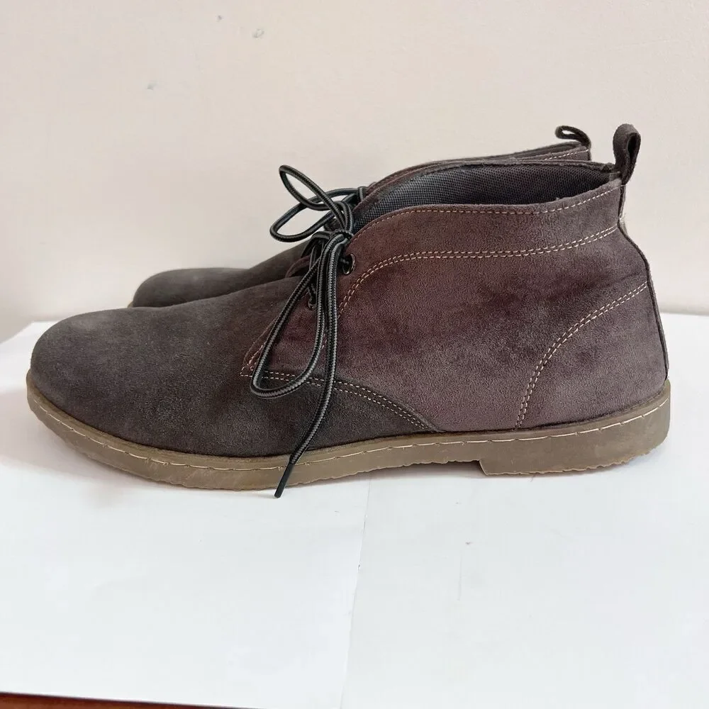 Atlas For Men Gray Suede Leather Chukka Ankle Boots EU 46 US 12 Classic Preppy